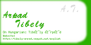 arpad tibely business card